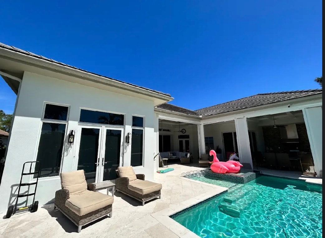 Exterior with pool and patio — Richard Painting LLC